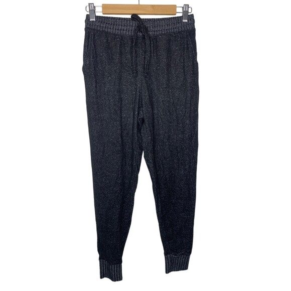 Mono B womens drawstring hacci sweatpants joggers black size medium - Picture 2 of 10